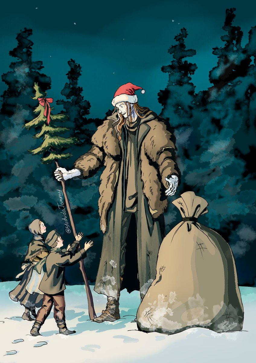 YoshidaTommy's tweet image. #Frankenstein
Wish I was able to finish this drawing in time, but better late than never 🎄

(Inspired by vintage Christmas postcards)