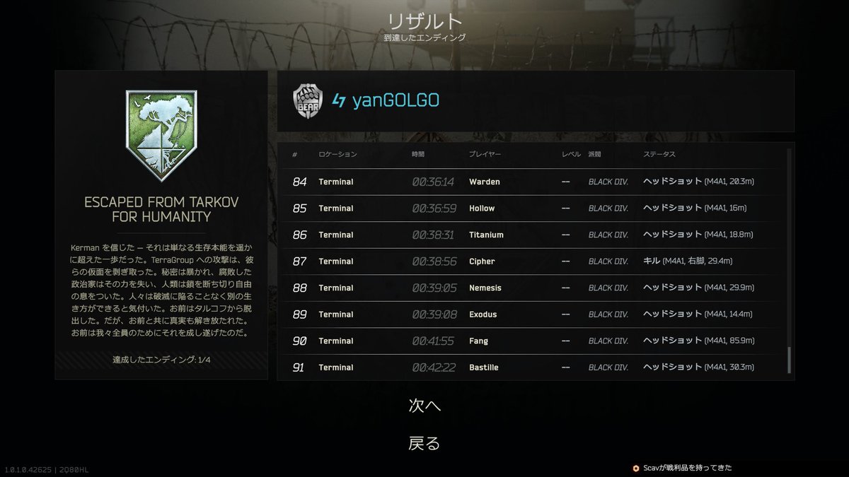 takaya15313's tweet photo. タルコフ市内から脱出！！
#EscapefromTarkov https://t.co/XfjZrP5JSi