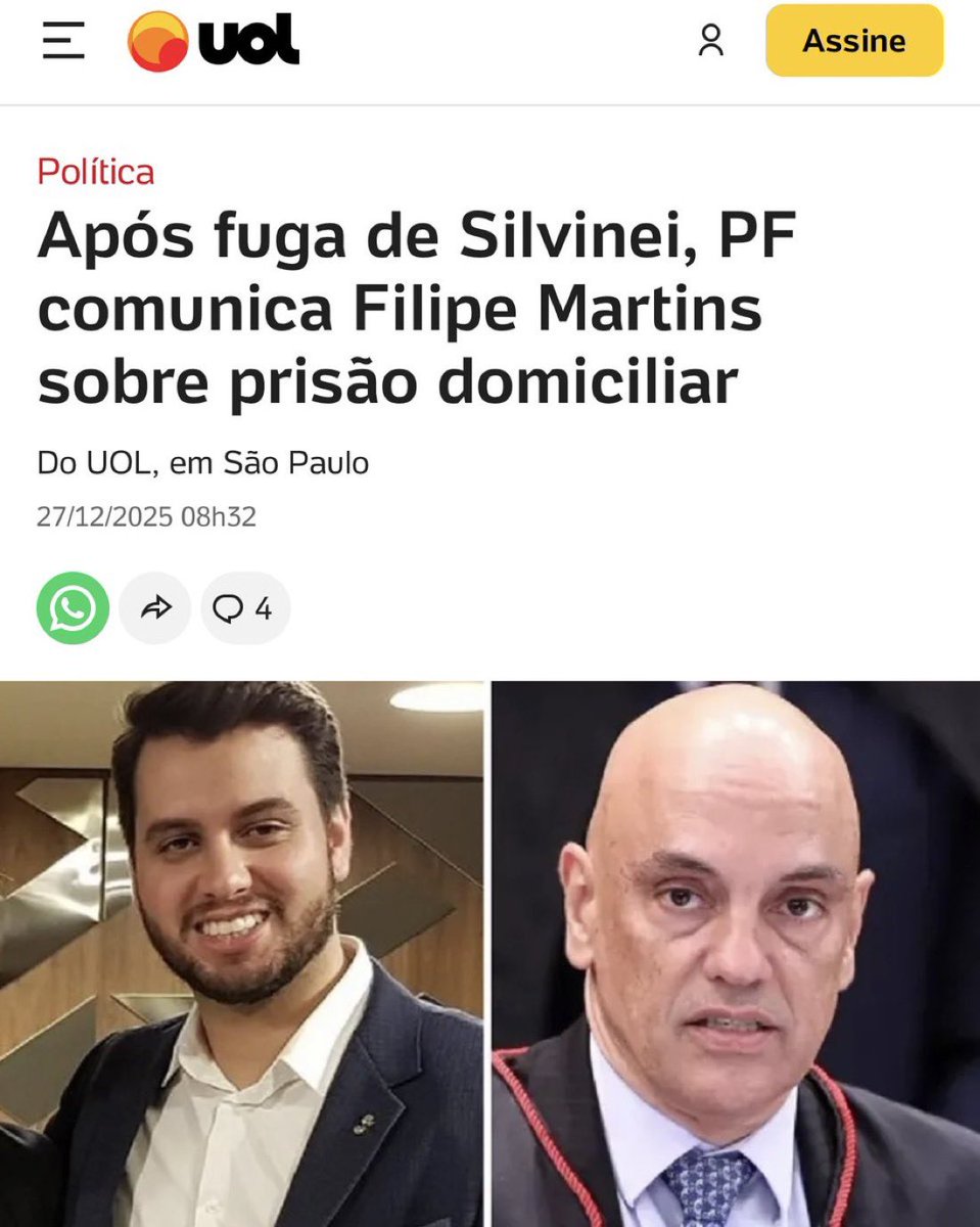 nikolas_dm's tweet image. Enquanto o escândalo do Banco Master explode no seu colo, Alexandre de Moraes prende Filipe Martins novamente. O motivo? "Risco de fuga de terceiros". Uma aberração jurídica de um ditador que usa a liberdade alheia para desviar o foco de suas próprias suspeitas. O Senado é o…