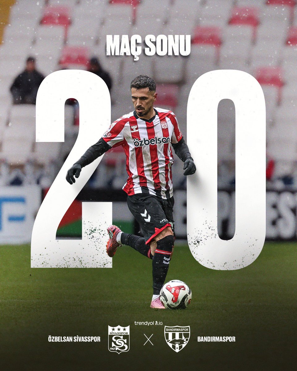 MAÇ SONU |
Özbelsan Sivasspor 2-0 Bandırmaspor

📲 #SVSvBAN | #GösterGücünü