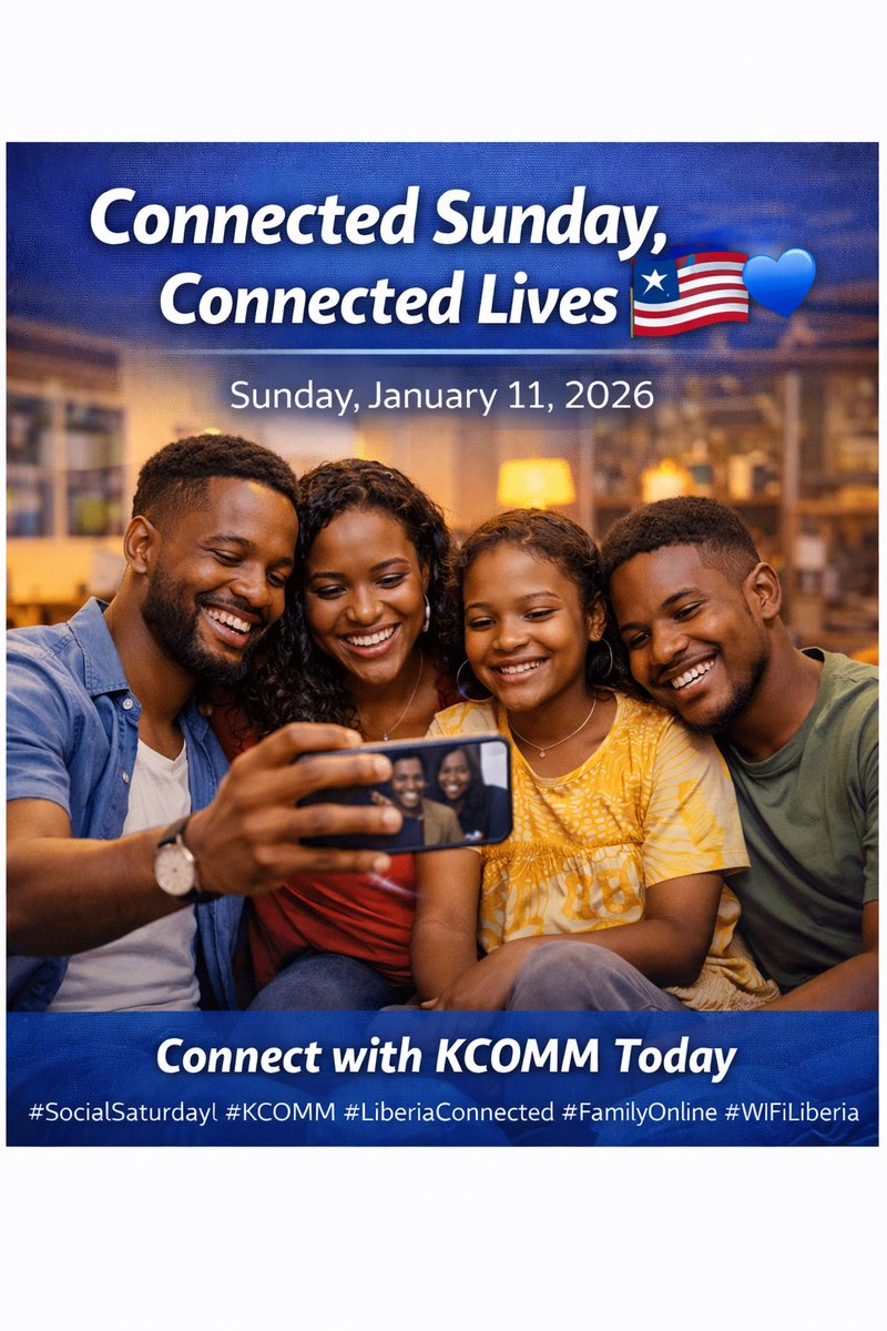 kcomm4499's tweet image. Connected Sunday, Connected Lives 🇱🇷
Relax, reflect, and reconnect with loved ones near and far.
Let KCOMM Wi-Fi keep you close, even from a distance.
Liberia stays connected with KCOMM.
Contact +231555262604
We've got you connected!

 #KCOMM #LiberiaConnected #PoweredByCSquared