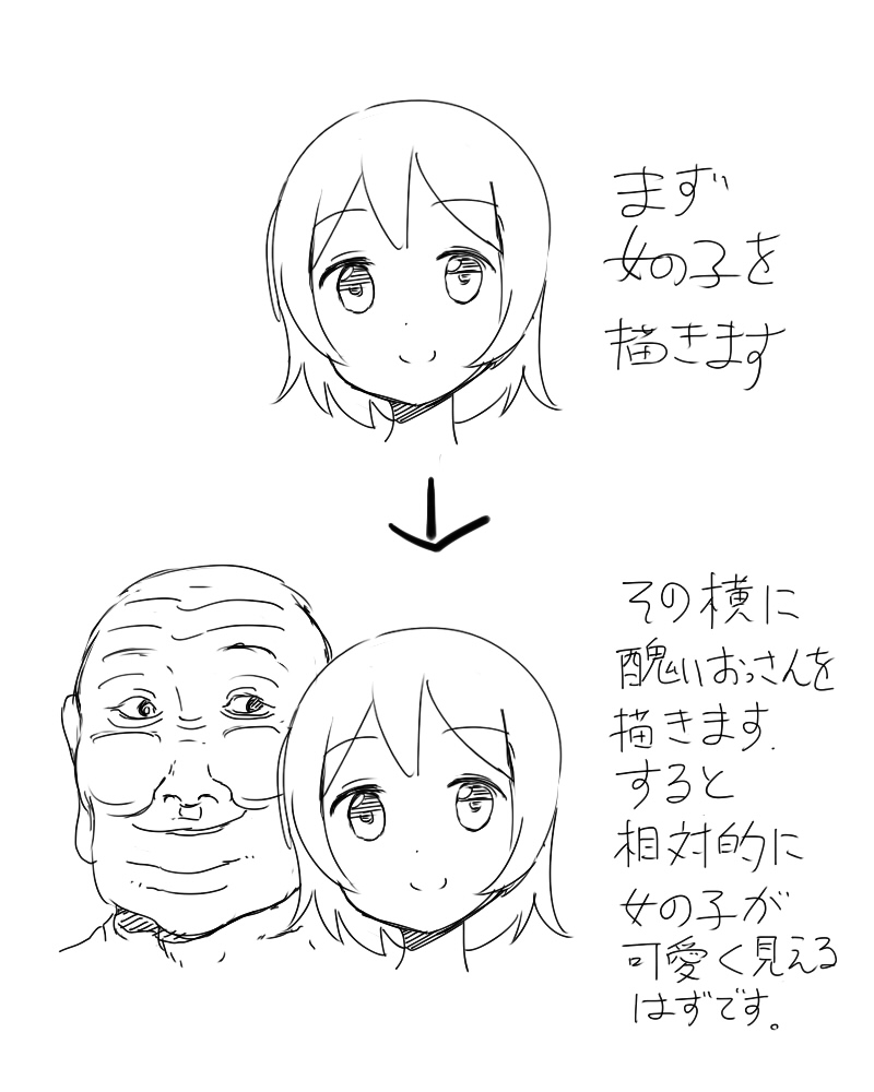 昔描いた可愛い女の子の描き方講座です
よろしければ 
