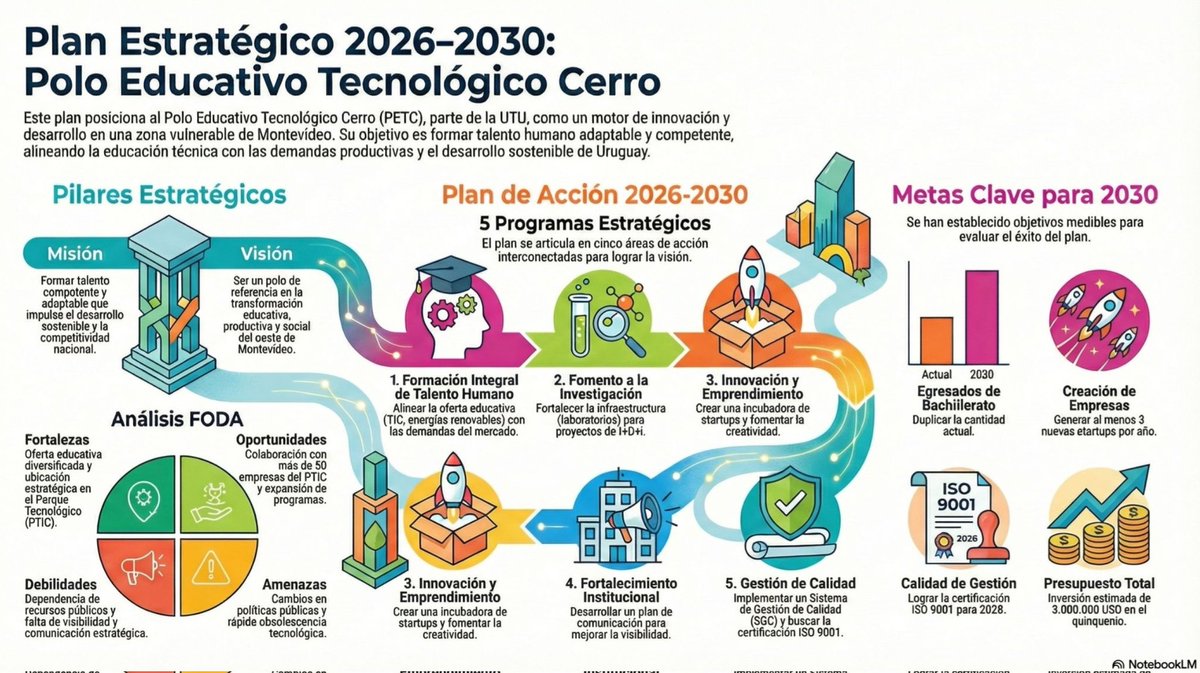 ¡La educación técnica en el oeste de Montevideo tiene una hoja de ruta clara! Presentamos el Plan Estratégico 2026-2030 del Polo Educativo Tecnológico Cerro (PETC). <a href="/UTU_Uruguay/">UTU</a>
#somospolocerro