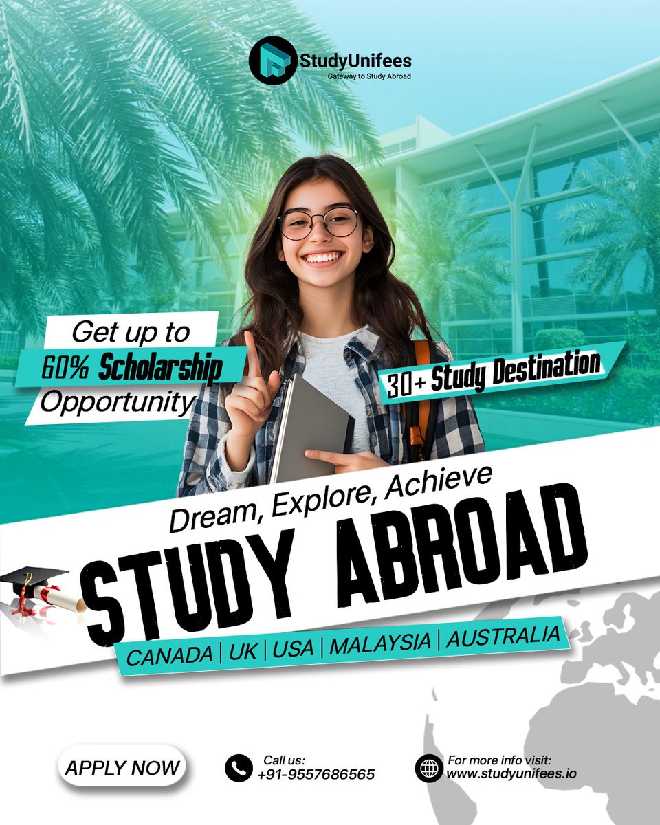 Your study abroad dream is closer than you think 🌍
🎓 30+ study destinations
💰 Scholarships up to 60%
✈️ Canada | UK | USA | Australia | Malaysia
#StudyAbroad #StudyUniFees #OverseasEducation #Scholarships #InternationalStudents #GlobalCareer