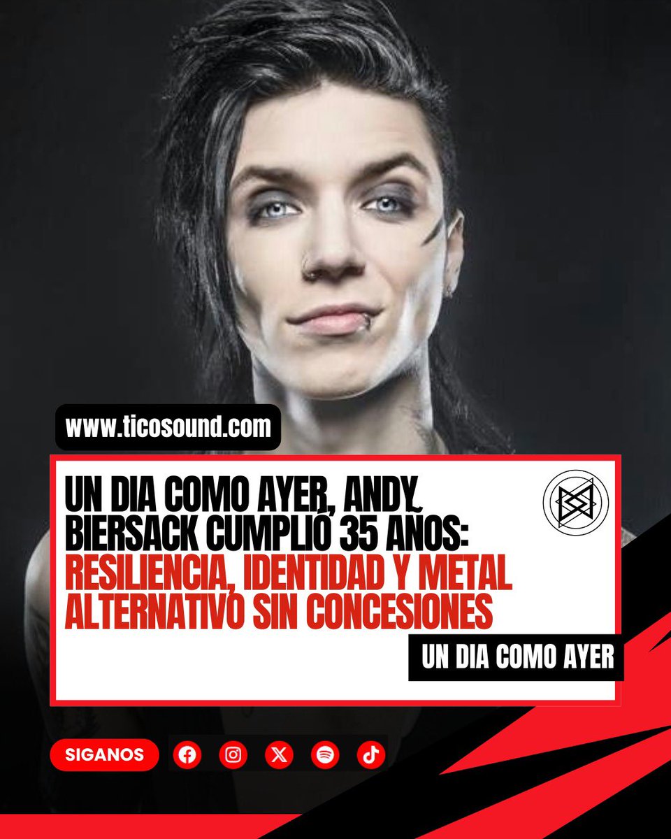 #undiacomoayer | Andy Biersack cumple 35 años: resiliencia, identidad y metal alternativo sin concesiones
Ayer estaba de cumpleaños Andy Biersack, vocalista, compositor y fundador de Black Veil Brides.
