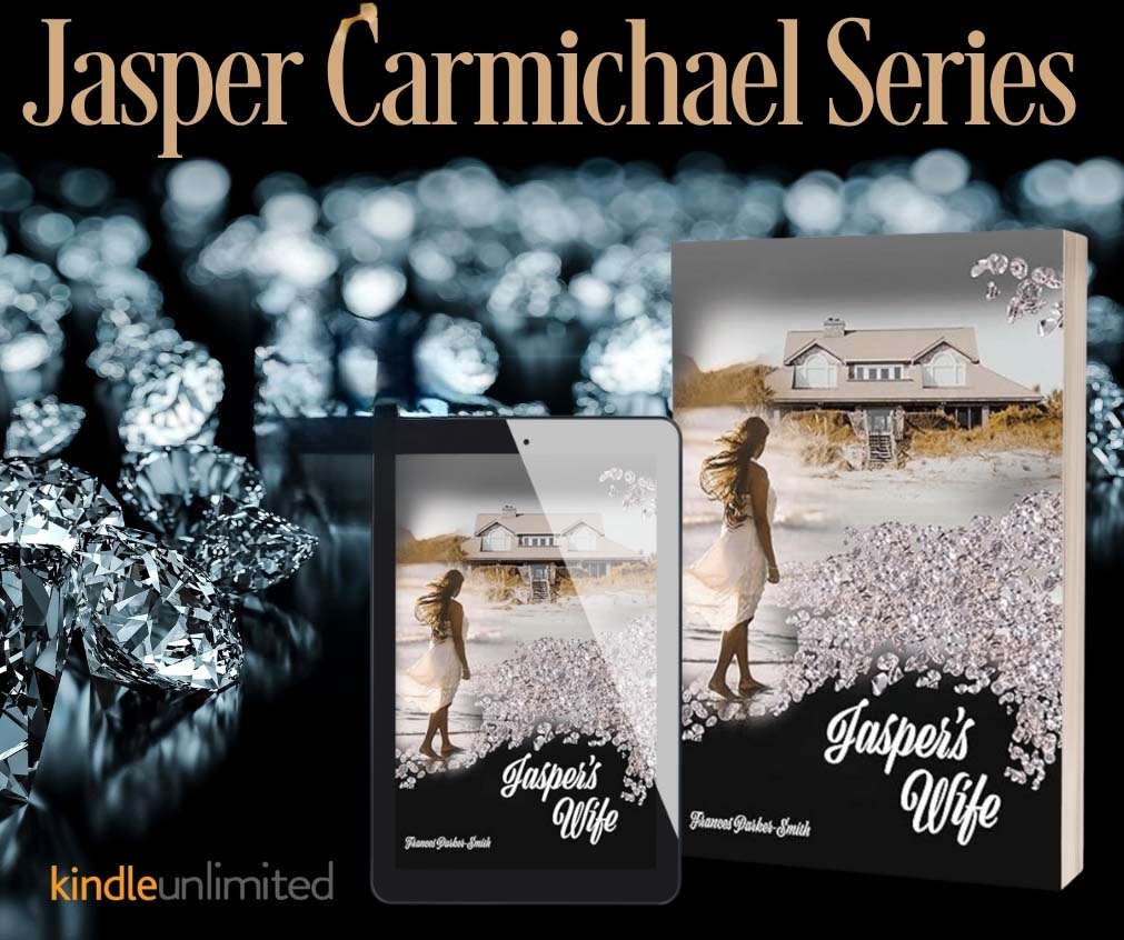 Book Four in The Jasper Carmichael Series 
                           out now   
           Jasper's Wife.  
A violent storm and a mysterious letter set Kate on a life-changing path. Greedy, diamond-hungry villains will stop at nothing 
Amazon.co.uk/dp/B0DDNGMSKK #ebook #paperback
