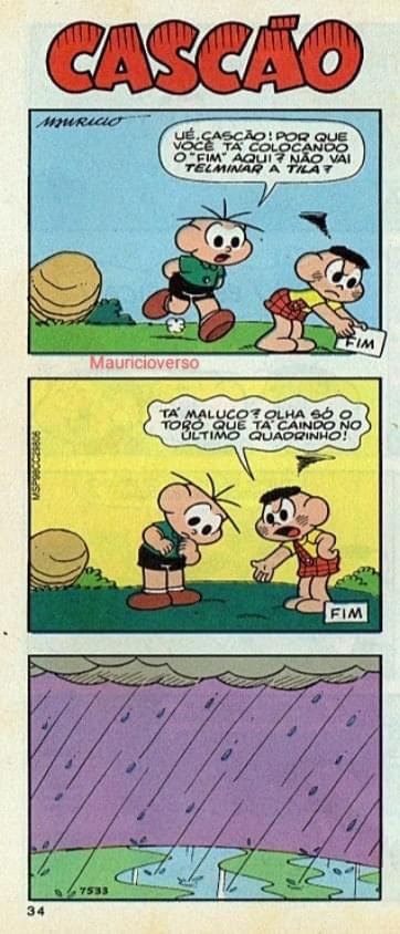 Dia 919:
(Turma da Mônica)
Cascão encerra a tirinha.