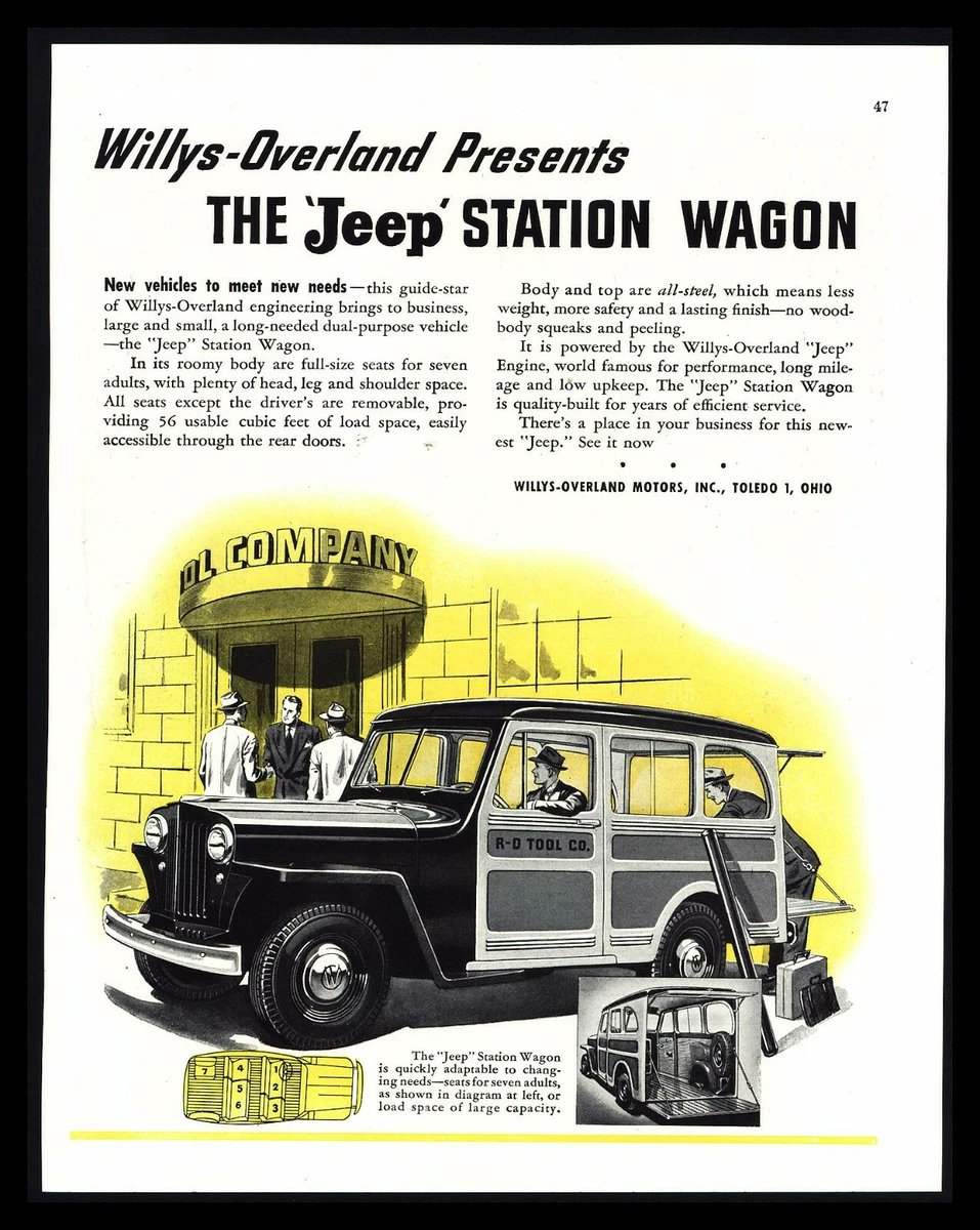 Willys-Overland presents... The Jeep Station Wagon, circa 1946! Have an amazing Saturday! 
..............
#jeep #jeeplife #saturday #legendary1941 #willys