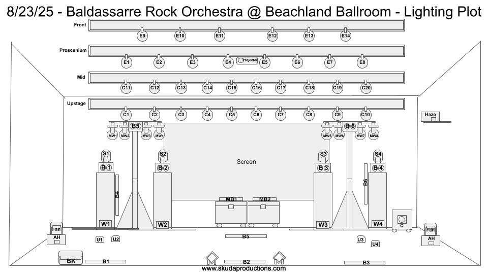 SkudaProduction's tweet image. Next up on my lighting plots of 2025 we have The Baldassarre Orchestra at @BeachlandCLE this past summer!
Shoutouts to Splendid Dimensions on visuals!