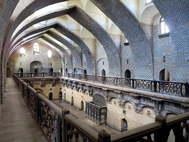 Khan Murjan in Baghdad is one of the rare Abbasid structures. Although it was built as an inn slightly after the Abbasid period, it still maintained Abbasid features.
