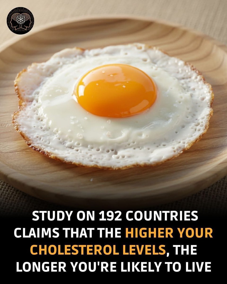 BabyD1111229's tweet image. A massive global study covering 192 countries has just turned decades of dietary dogma on its head. The findings suggest that people with higher cholesterol levels actually live longer  a revelation that challenges everything we’ve been told about fats, heart health, and…