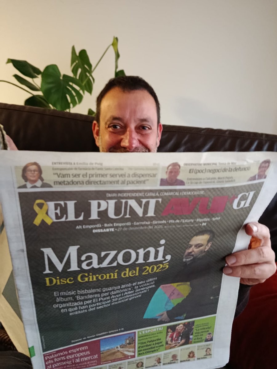 "Banderes per daltònics" ha estat escollit disc gironí de l'any en la votació organitzada pel <a href="/elpuntavui/">El Punt Avui 🎗️</a> i <a href="/altersinergies/">Alter Sinergies</a> i en la que han participat vora una quarentena de professionals i entitats del sector. Visca!