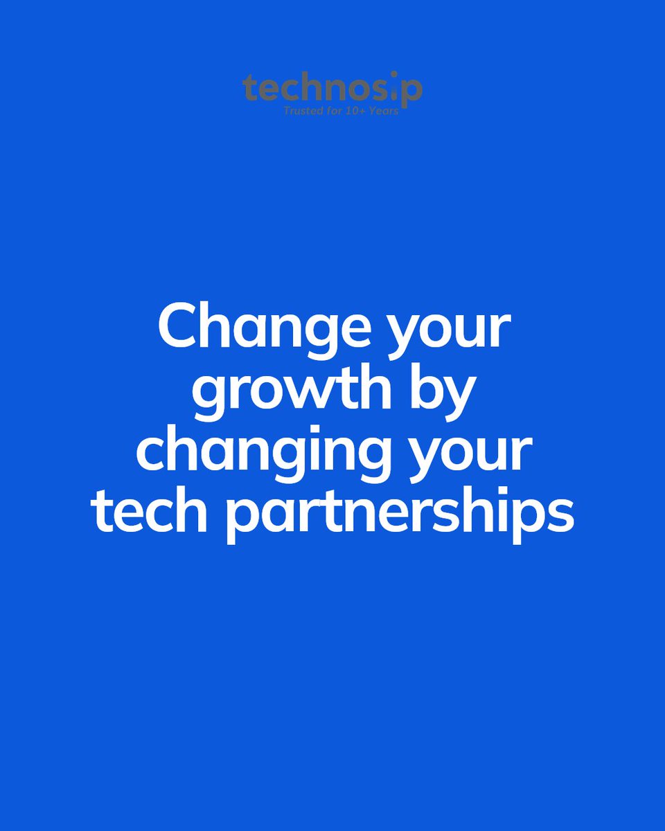 Strategic tech partnerships don't just accelerate growth — they change it. At Technosip, we turn complex challenges into scalable opportunities. Ready to advance your business with a partner that delivers? Let's build the future together.

Contact Us: technosip.com/contact-us/