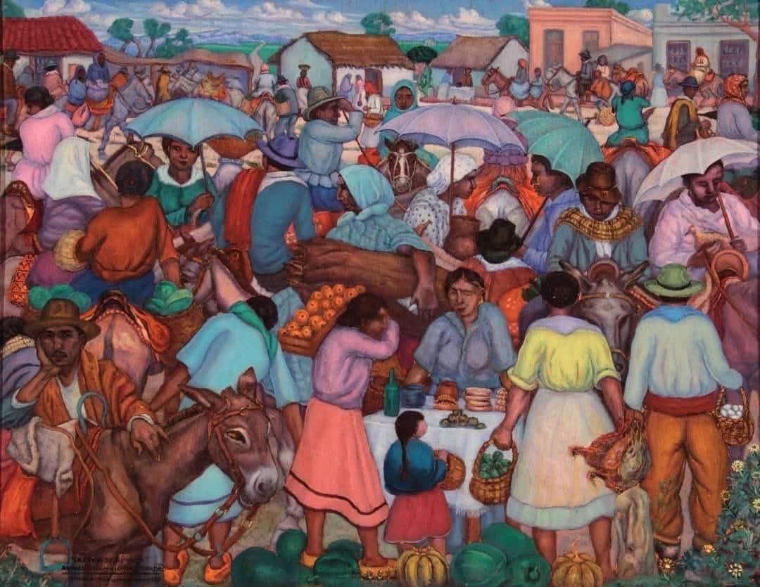 JOYAS DE LA COLECCIÓN
Alfredo Gramajo Gutiérrez (1893 - 1961), “La Feria de Simoca”, 1937, óleo, 80 x 100 cm.