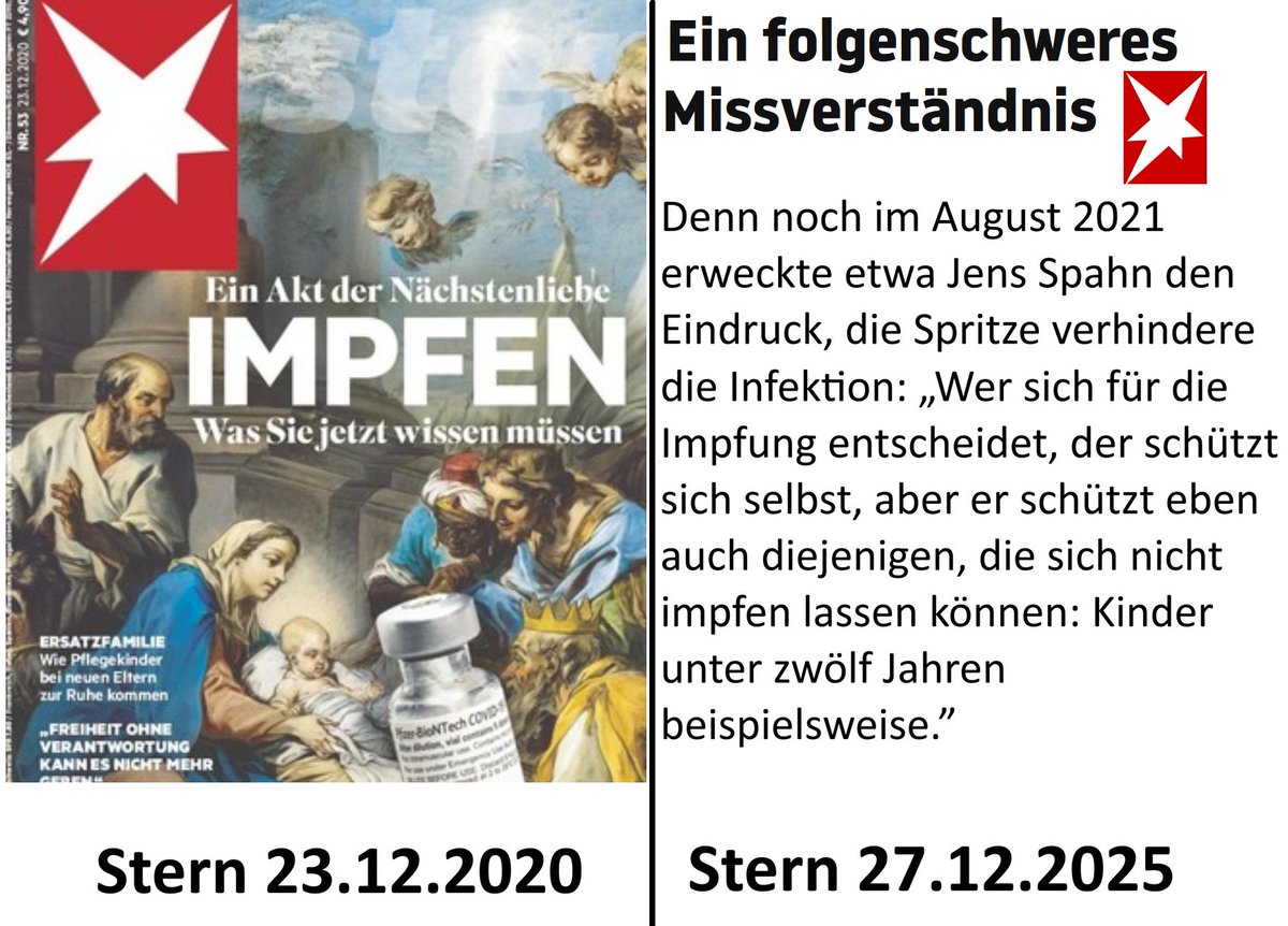 SHomburg's tweet image. Fremdschutz: Ein „Missverständnis”!
Heute vor fünf Jahren startete die Impfkampagne. Sie begann mit irreführenden und moralisierenden Schlagzeilen. Und endete mit sozialer Ausgrenzung, Diffamierung, Jobverlust, Gefängnis, Impfschäden und Impftoten. 1/2