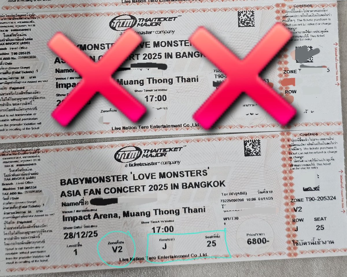 modkamonnut's tweet image. ปล่อยบัตรราคาเท เพราะจะย้ายโซนค่ะ
💗V2 แถว J ตรงกลางเลยค่ะ
✅ นัดรับหน้าคอนได้เลย

#BABYMONSTER #ASIA_FANCONCERT 
#LOVE_MONSTERS #LOVE_MONSTERS_Bangkok #ตลาดนัดเบม่อน #ตลาดนัดbabymonster