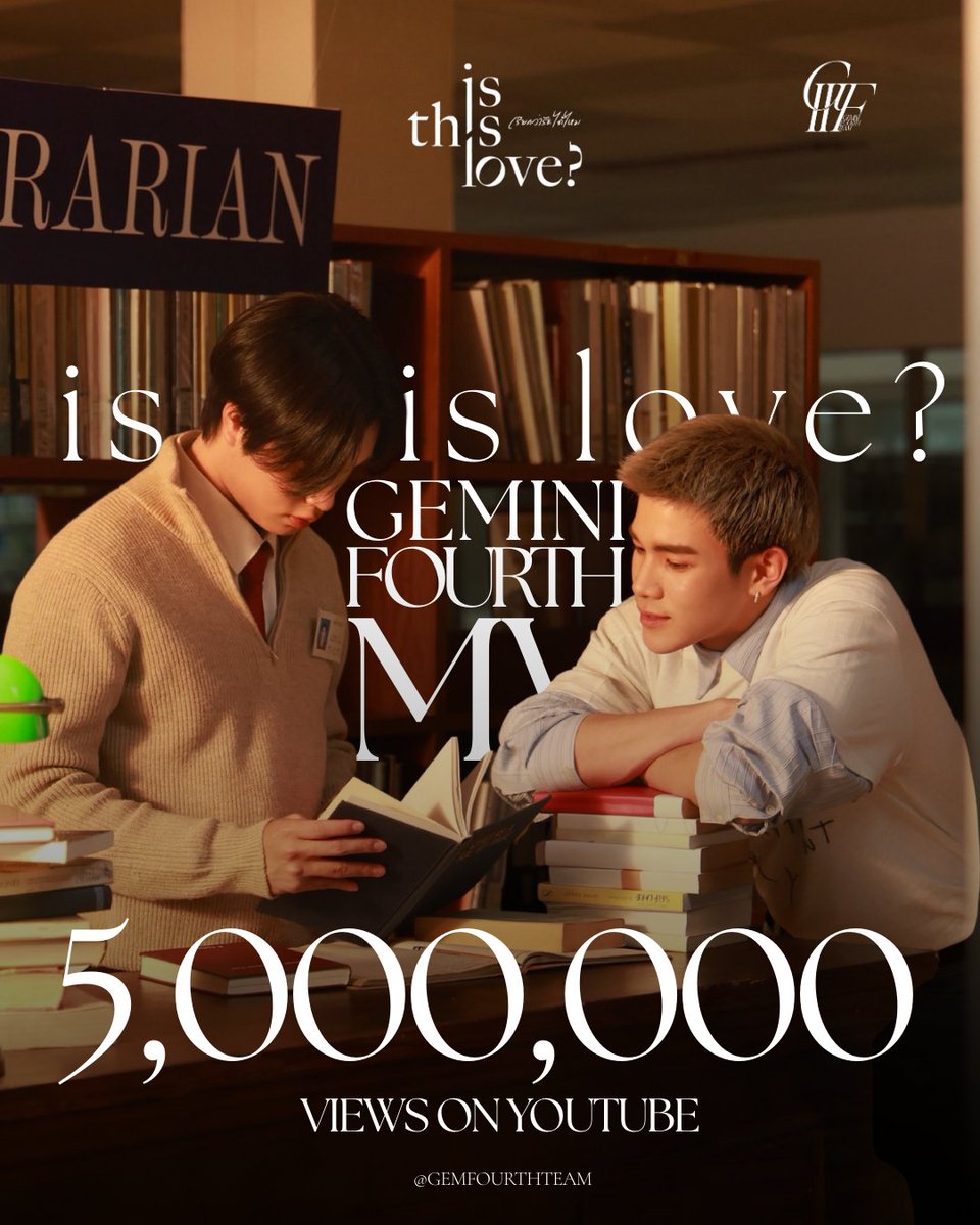 GemFourthTeam's tweet image. A milestone built on GeminiFourth's unstoppable talents, magnificent chemistry and sheer khunnoo streaming power! 🥳🩷✨️

5M LOVE FOR IS THIS LOVE

#IsThisLove_GeminiFourth5M
#GeminiFourth #เจมีไนน์โฟร์ท