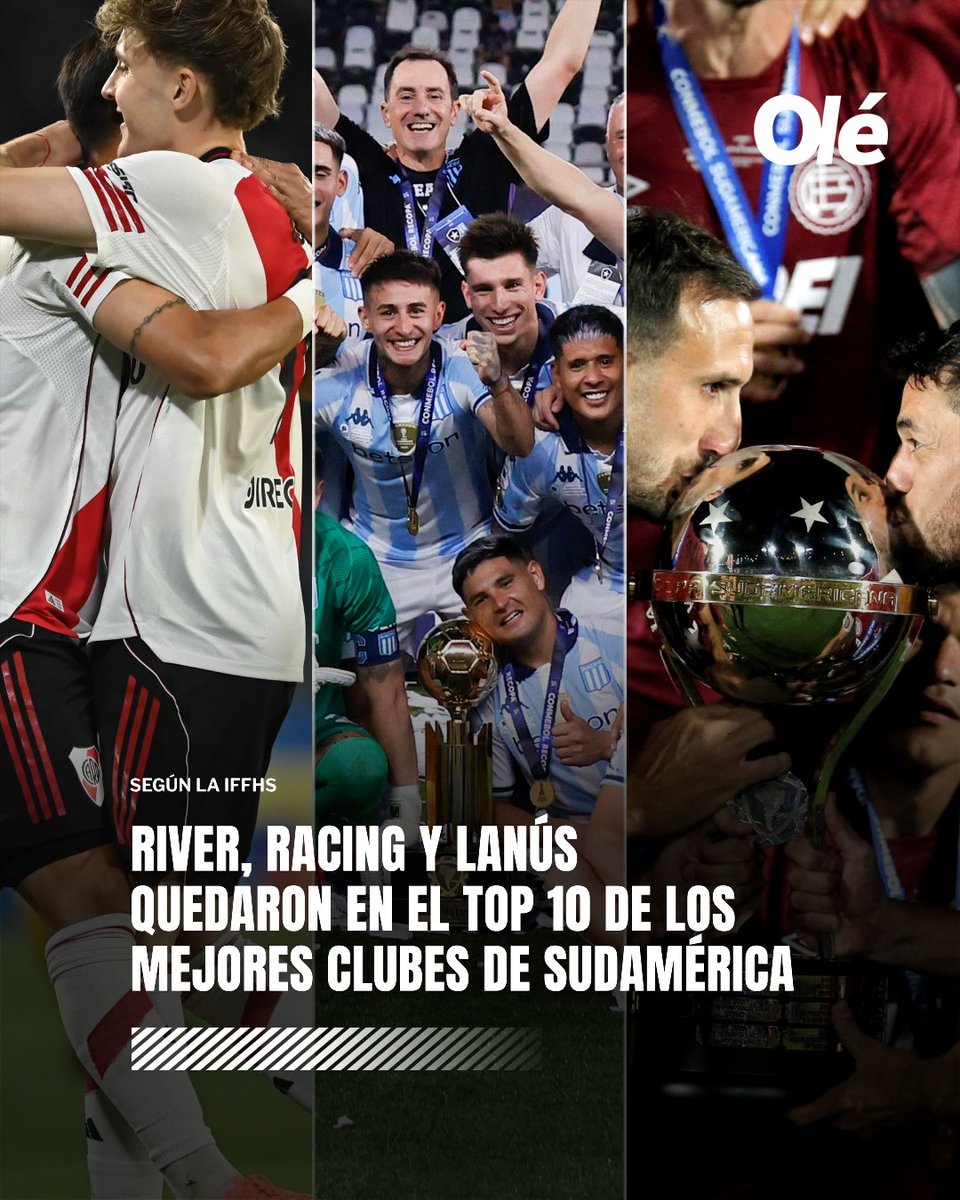 DiarioOle's tweet image. TRES CLUBES ARGENTINOS EN EL TOP 10 DEL RANKING DE LA IFFHS 🇦🇷⚽️

📊 La Federación Internacional de Historia y Estadística de Fútbol dio a conocer la lista de los 10 mejores equipos sudamericanos del 2025

1⃣🇧🇷 Flamengo - 400pts
2⃣🇧🇷 Palmeiras - 378pts
3⃣🇧🇷 Fluminense - 314pts…