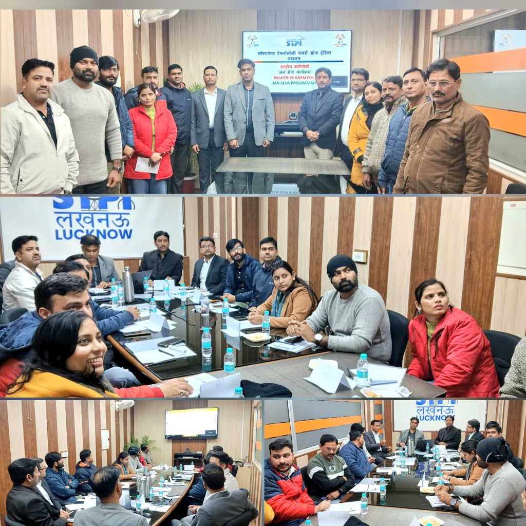STPILucknow's tweet photo. Rashtriya Karmayogi Jan Seva Training Program has been organised today at #STPILucknow, aimed to strengthen citizen-centric, ethical, and service-oriented approach among government officials.
#RashtriyaKarmayogi
@GoI_MeitY @arvindtw @stpiindia https://t.co/de2da7dtN3