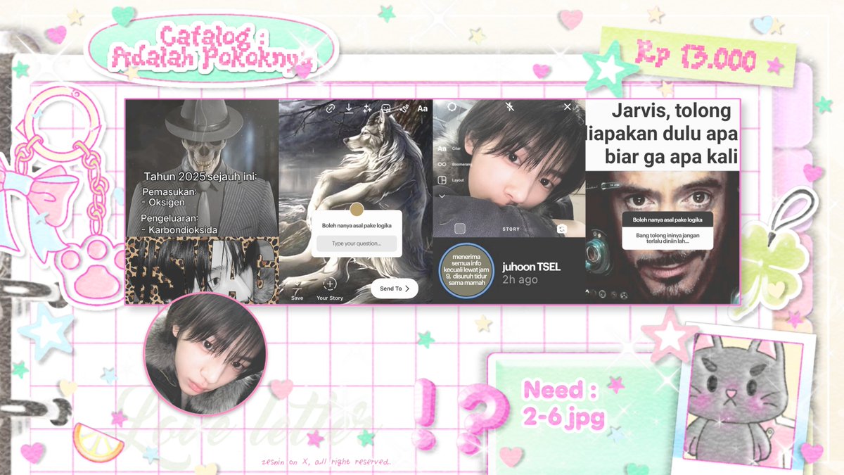 zesnin's tweet image. 𝜗ৎ  Any interaction are appreciated! 𖹭

🍀 Greetings . . . Noan mau OPEN TITIP untuk 3 katalog ini dan adain promo optip 25% off bagi 3 orang pertama dengan min. purchase 20K .ᐟ Bisa langsung DM Noan untuk claim slot yaa.

{ #zonauang }