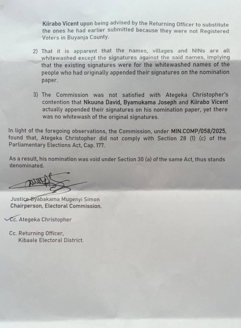 HEBobiwine's tweet image. BYABAKAMA has, once again, denominated the @NUP_Ug candidate for Buyanja County, Ategeka Christopher, who has been running against Museveni's Finance Minister, Matia Kasaija. This, after they brought him numerous offers - up to 300 million shillings cash, to step down for the…