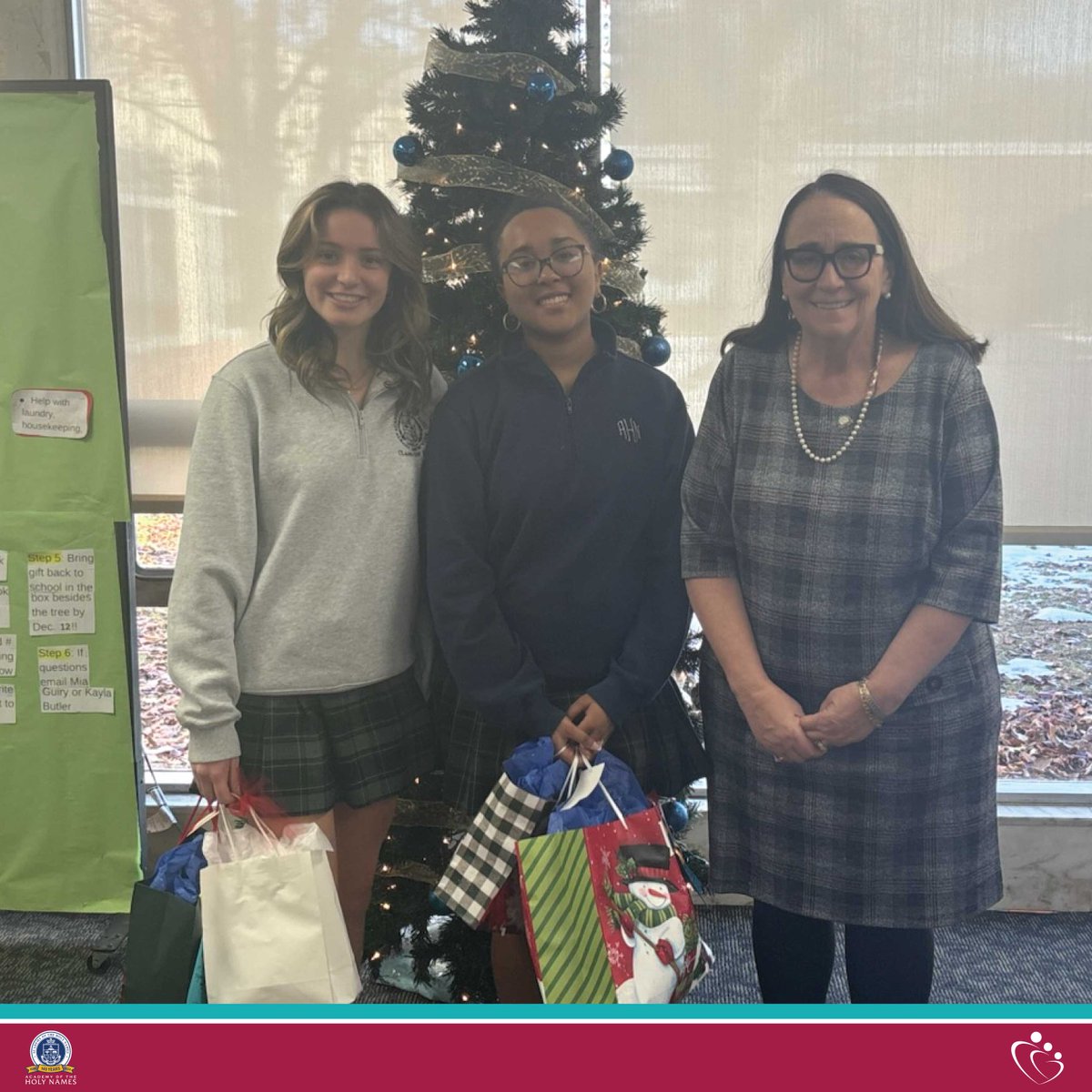 We're sending a huge thank you to our friends at <a href="/AHNalbany/">Holy Names - Albany</a>! Through one of our holiday trees, students and teachers purchased over 300 gifts for the adults, children, and families we serve throughout our programs!&amp;nbsp;

To all those who picked up tags from our holiday trees and