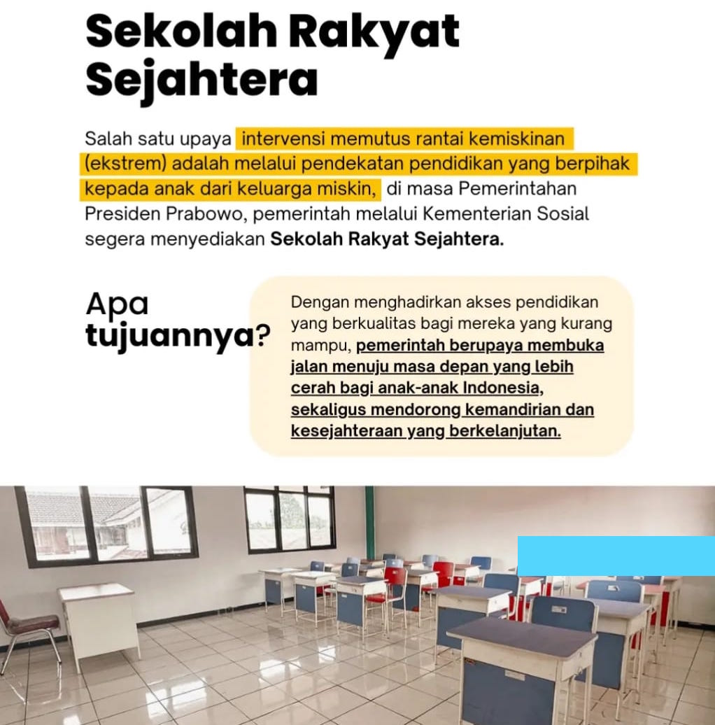 banget_siska's tweet image. Sekolah Rakyat hadir biar semua anak bisa sekolah tanpa mikir biaya. Akses belajar makin gampang, mimpi anak Indonesia pun jadi makin dekat.
#SekolahRakyat
#PendidikanTanpaBatas
#AnakBangsa