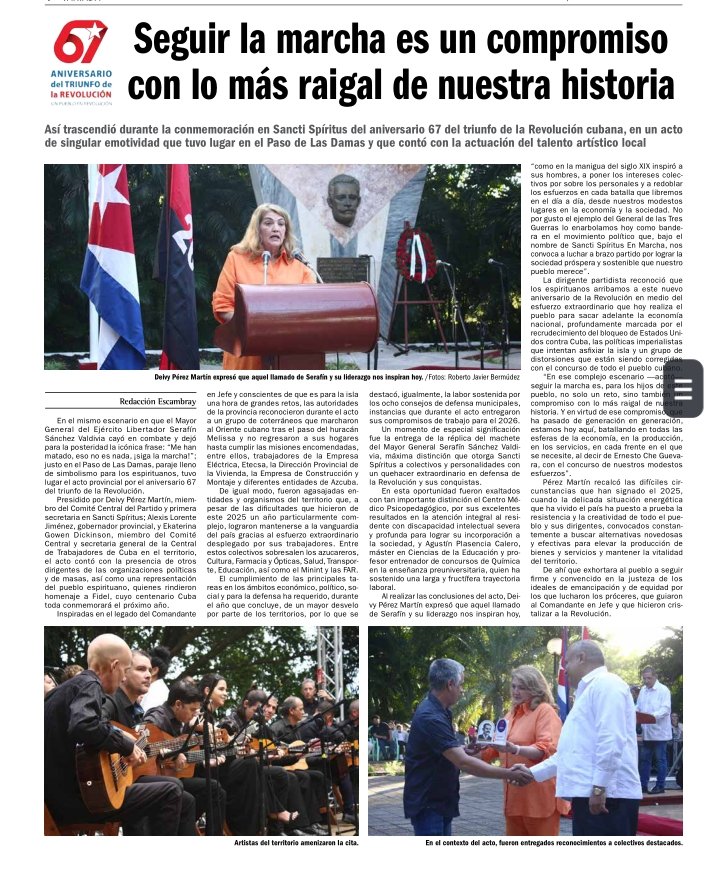 Así FUE, así ES y así SERÁ en esta tierra que NO detiene su marcha.
#SanctiSpíritusEnMarcha
#UnPuebloEnRevolución
#Cuba 🇨🇺