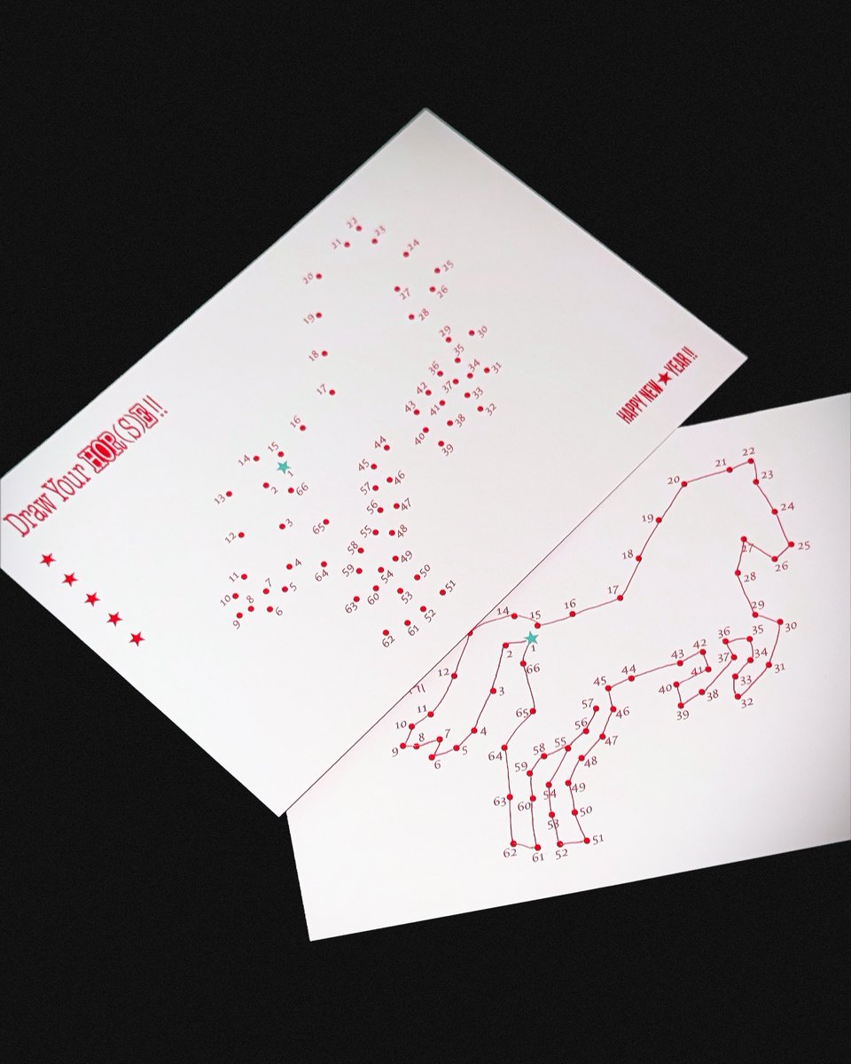 zzcokr's tweet image. 2026 연하장… 막차 탑승합니다🧧🐎
단순히 신년인사를 주고 받는 의미에서 그치지 않고, 받는 사람이 조금 더 활용해볼 여지가 있는 연하장을 만들고 싶었어요ㅎㅎ
어릴 적 추억을 떠올리는 “dot-to-dot” 놀이로 나만의 말(horse)을 그려보시고, 옆에는 신년 목표와 희망(hope)도 함께 적어보세요❤️