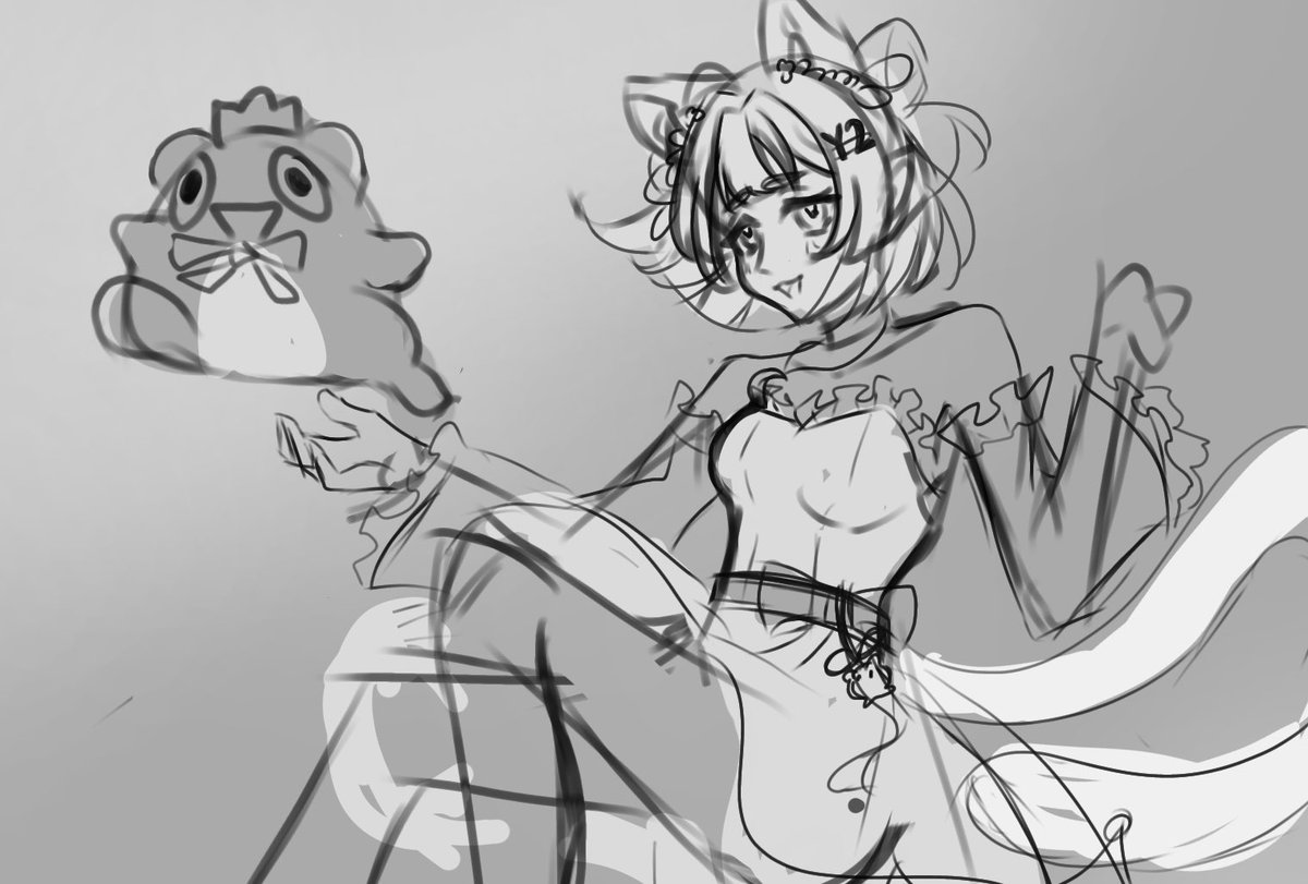 mimimahou_'s tweet image. Working on a banner commission and the vtuber design is so adorable can’t wait to share the final piece