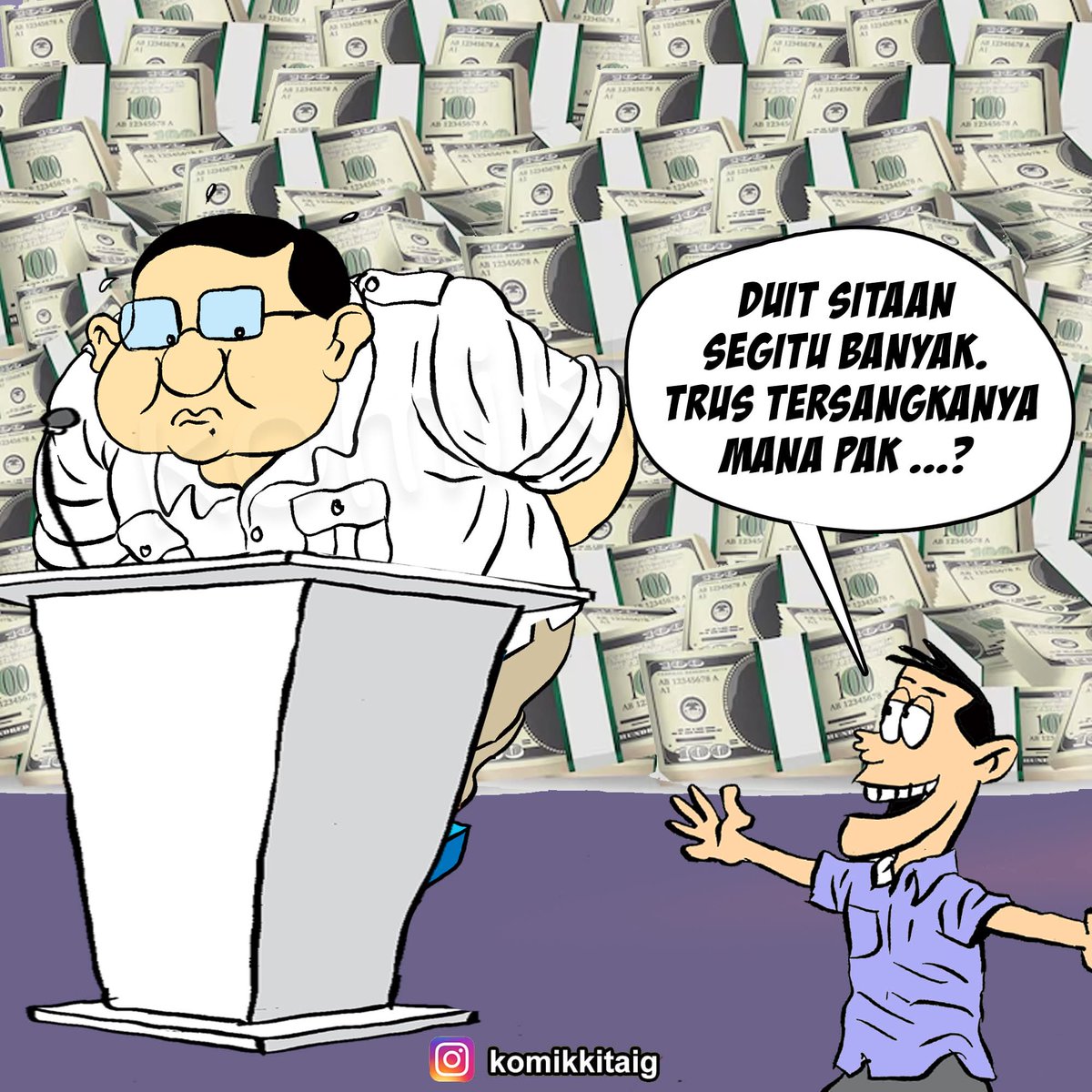 Pamer uang sitaan, tapi tersangkanya kok tidak dipamerkan ..?🤔