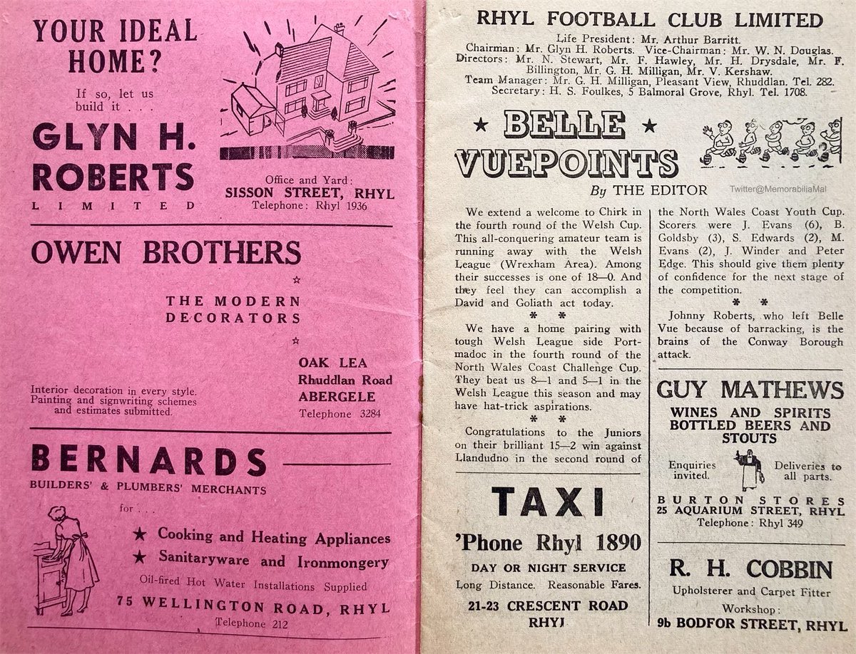 MemorabiliaMal's tweet photo. Rhyl vs Chirk
Welsh Cup 4th Round OTD 27/12/58
#Rhyl #Chirk @rhylfc https://t.co/RIxcvHq8mq