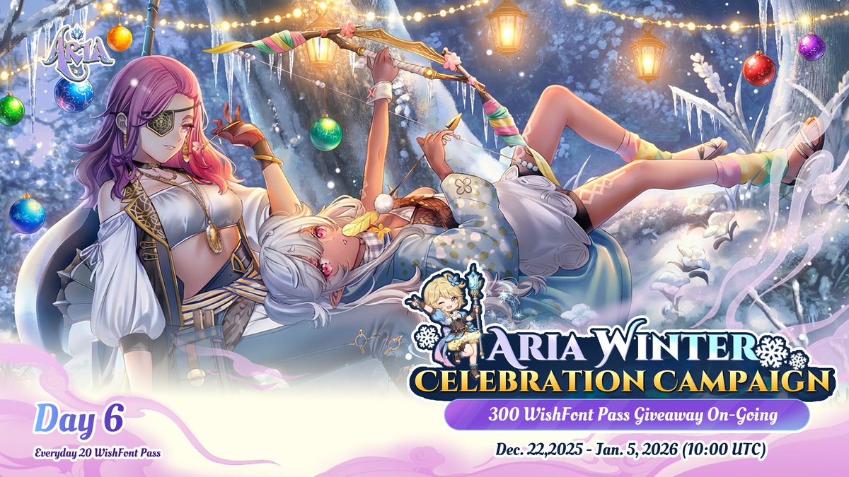 PlayAriaGame's tweet image. Yo, How was your Crhistmas Guys! 🧑‍🎄 

Day 5 &amp;amp; Day 6 will be together~ for 20 Slots Winners! 

❄️ AriaAi Winter Celebration Campaign  

likes  ,  RT , and  Comment your words +  &amp;lt;Where you celebrate your Christmas&amp;gt;💃