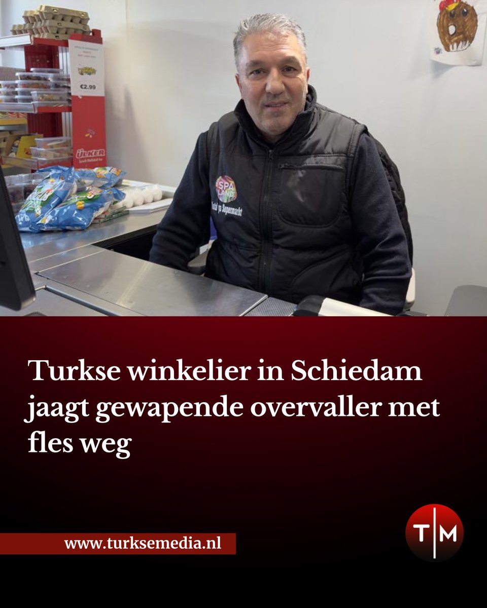 Turkse winkelier in Schiedam jaagt gewapende overvaller weg