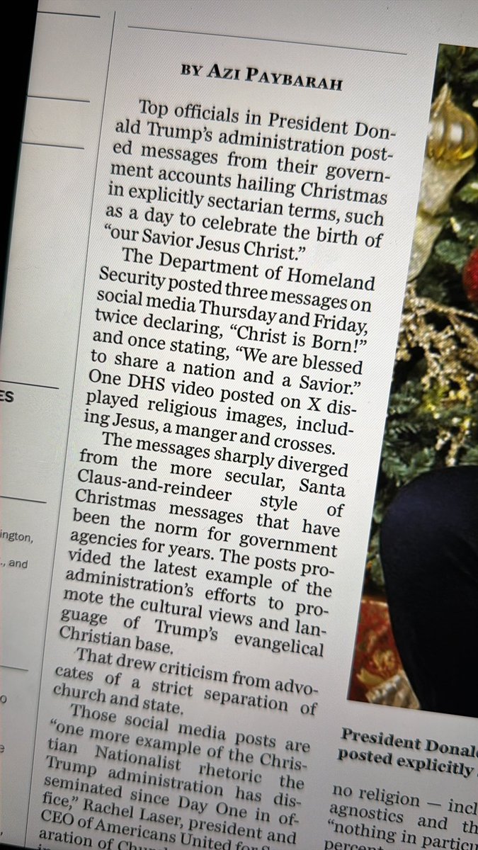 margin_mag's tweet photo. Que The Washington Post (@wapo) califique “Cristo ha nacido” como algo sectario lo dice todo.

El secularismo woke no es neutral. Es hostil al cristianismo.

Papá Noel, los renos y el fango corporativo están bien. Dios hecho carne es “extremismo”.

Esto no es periodismo. Es un catecismo poscristiano para gente que odia su propia civilización.