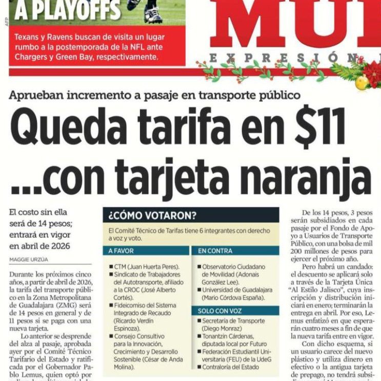 Hiramtorres's tweet image. 3 líneas de tren, una “línea” que es negocio inmobiliario/financiero, un Macrobús rebasado que genera más problemas que soluciones y rutas-empresa que ven al usuario como mercancía.

Suben la tarifa a $14, triangulando un falso subsidio de $3 para hacer negocio y armar clientelas
