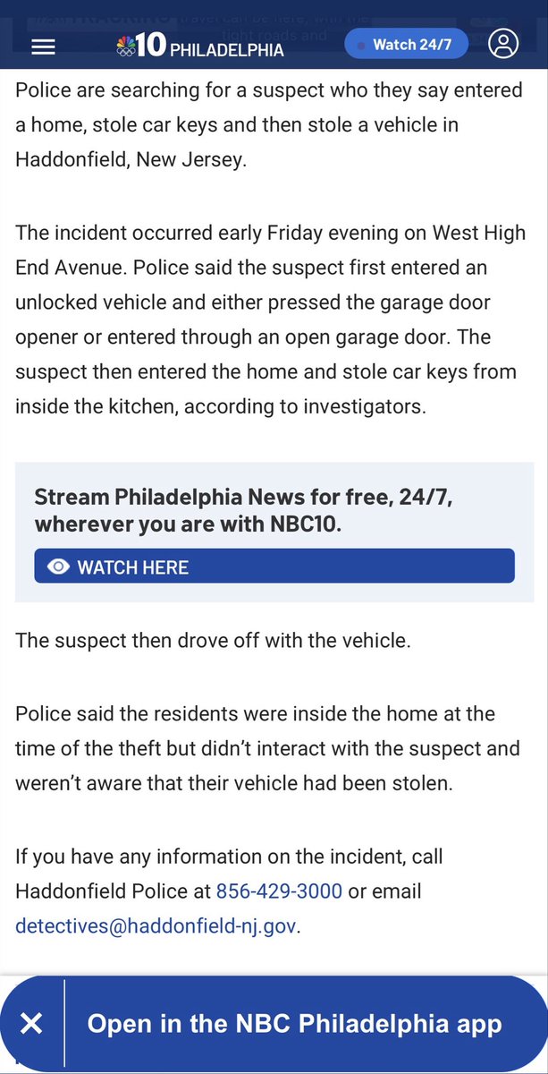 FairSquare16's tweet photo. Love this little Haddonfield-appropriate slip-up.  West High-End Avenue. 

Was this 2025’s first break-in that occurred while a resident was home? https://t.co/X59133BH7d