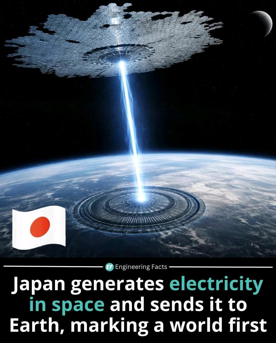 covertress's tweet image. Japan has successfully tested a system that generates electricity in space and transmits it wirelessly back to Earth. Solar panels placed in orbit collected energy and sent it to a ground station using microwave transmission.

Once received on Earth, the microwave energy was…