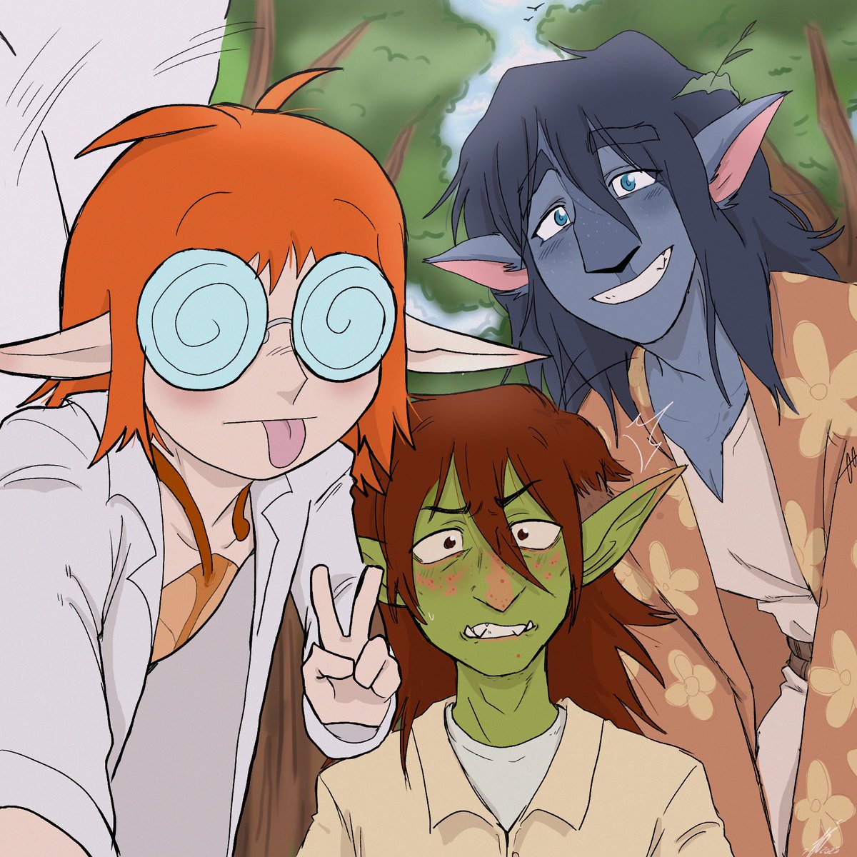YarMo0n's tweet photo. D&amp;D gang
#dnd #dungeonsanddragons #ocs #fairy #orc #firbolg #digitalart https://t.co/r1aosATz6f