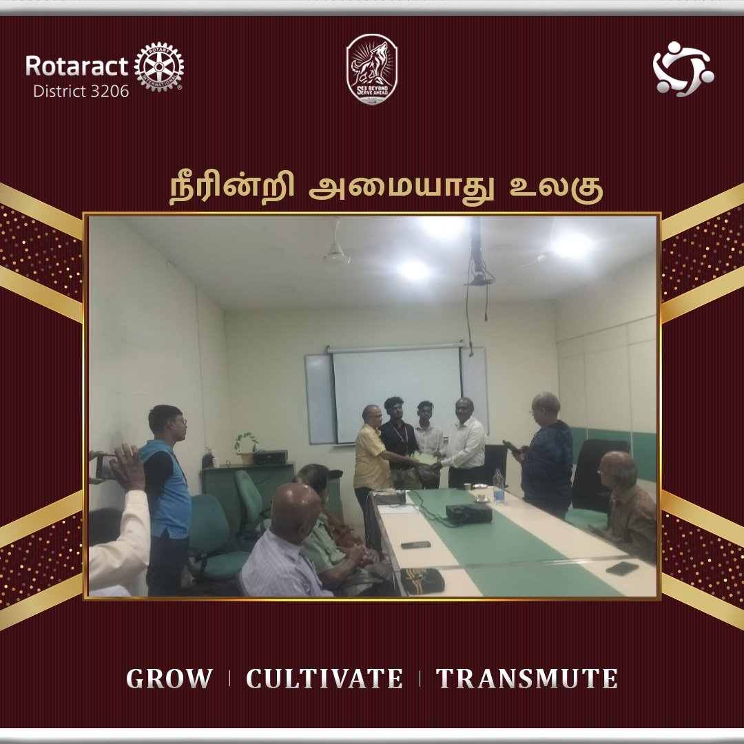 Rotaractgct's tweet photo. “The Foundation of Life!” 

We, the Rotaract Club of GCT Coimbatore, in collaboration with the Institute of Liberal Studies, organized “நீரின்றி அமையாது உலகு-சிந்து நதி மு���ல் நொய்யல் நதி வரை”, with the aim of promoting awareness on water conservation and sustainable living. https://t.co/UbRWWPjiz7