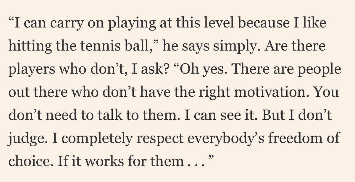 In 2015, tennis legend Novak Djokovic was asked about the drivers of his exceptional on-court success.

His response was simple:

"I can carry on playing at this level because I like hitting the tennis ball."

There’s a lesson here:

You’ve gotta like hitting the ball.

Do you