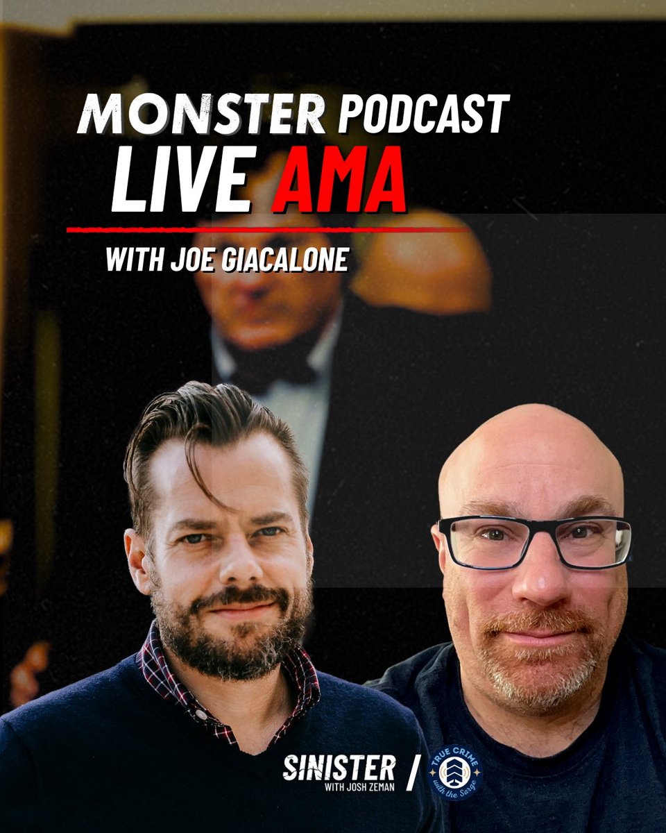 JoeGiacalone's tweet photo. This Sunday, 2PM EST, I join @joshzeman over on Sinister to discuss the hit podcast, Monster, Hunting the Long Island Serial Killer!

👉🏻 https://t.co/NIQcyGbyJn https://t.co/0sOuWB7qHC
