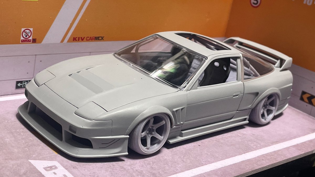 iceman_jp's tweet photo. WONDER 180sx
完成しました。
アオシマの180sx後期ベースにFugu garegeのエアロキット、ドンガラを使用しています。
ホイール、タイヤはmmlabs、その他ボンネット、リヤスポイラー、補器類などは自作です。 https://t.co/A20L5uLcyL