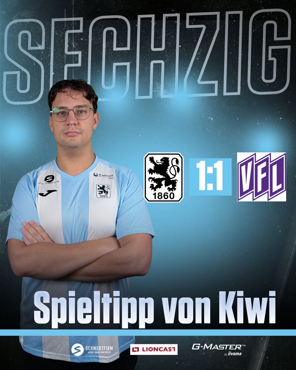 1860eSports's tweet photo. . @kiwi0025 Spieltipp
@VfL_1899 vs. @TSV1860 

🔮 Endstand: 1:1
Zwei Teams, ein Punkt – Spannung bis zum Abpfiff ⚽💥

👉 Euer Tipp?

#Osnabrück #1860München #Matchday #3Bundesliga #TSV1860 https://t.co/Vd3wmJDjLg