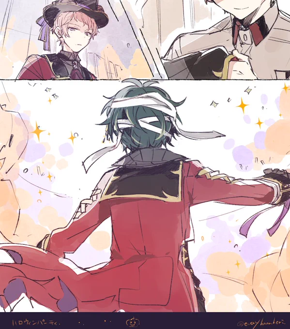 お題【思い出】
#Valkyrie版深夜のお絵かき60分一本勝負
@Valkyrie_1draw
衣装も勿論、あの時感慨深く後ろから見てた光景も一緒に刻まれてるんだろうなって思った🎃 