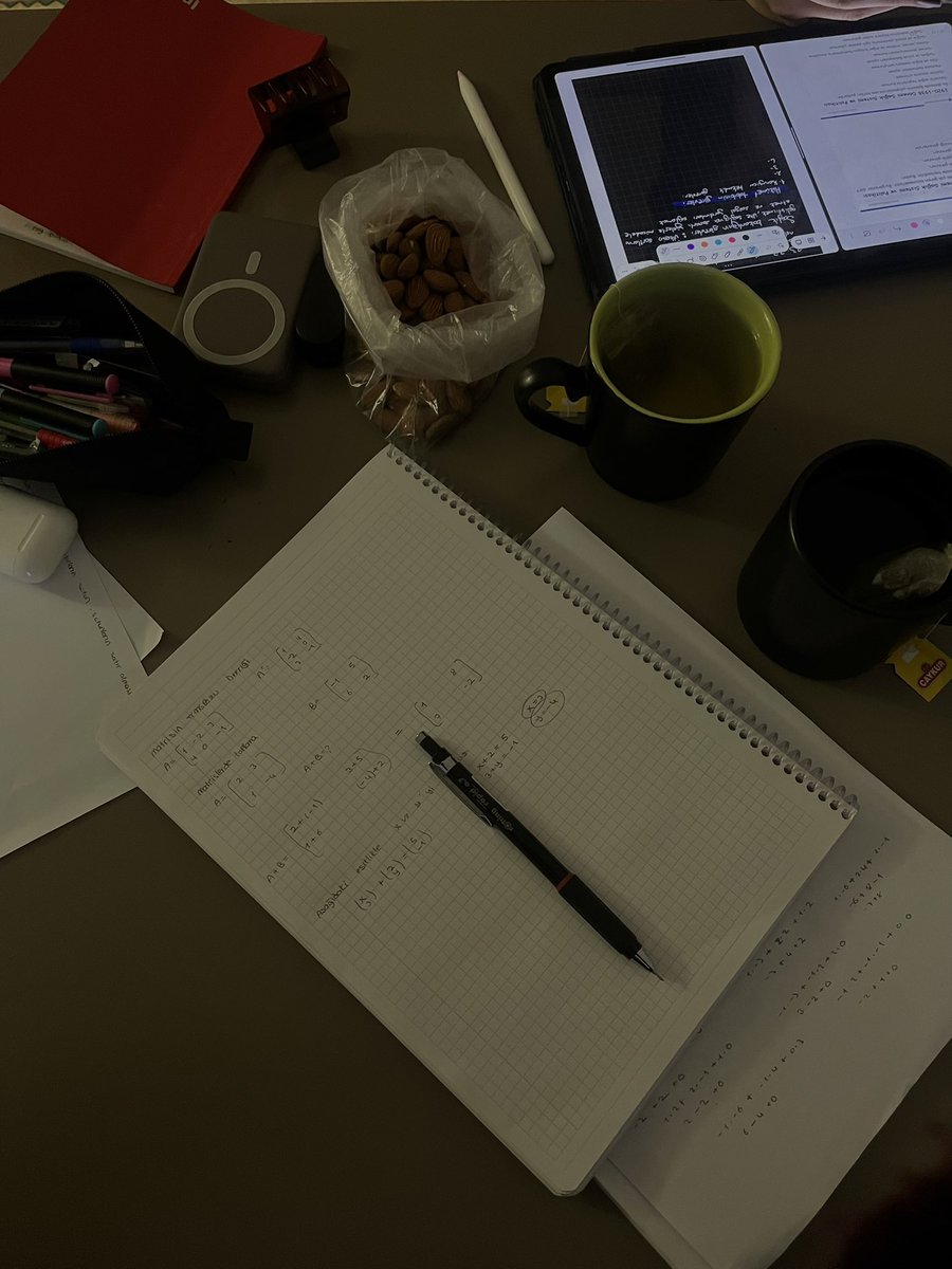 Matematik çalışan her kızın kafası kadar masası da karışıktır