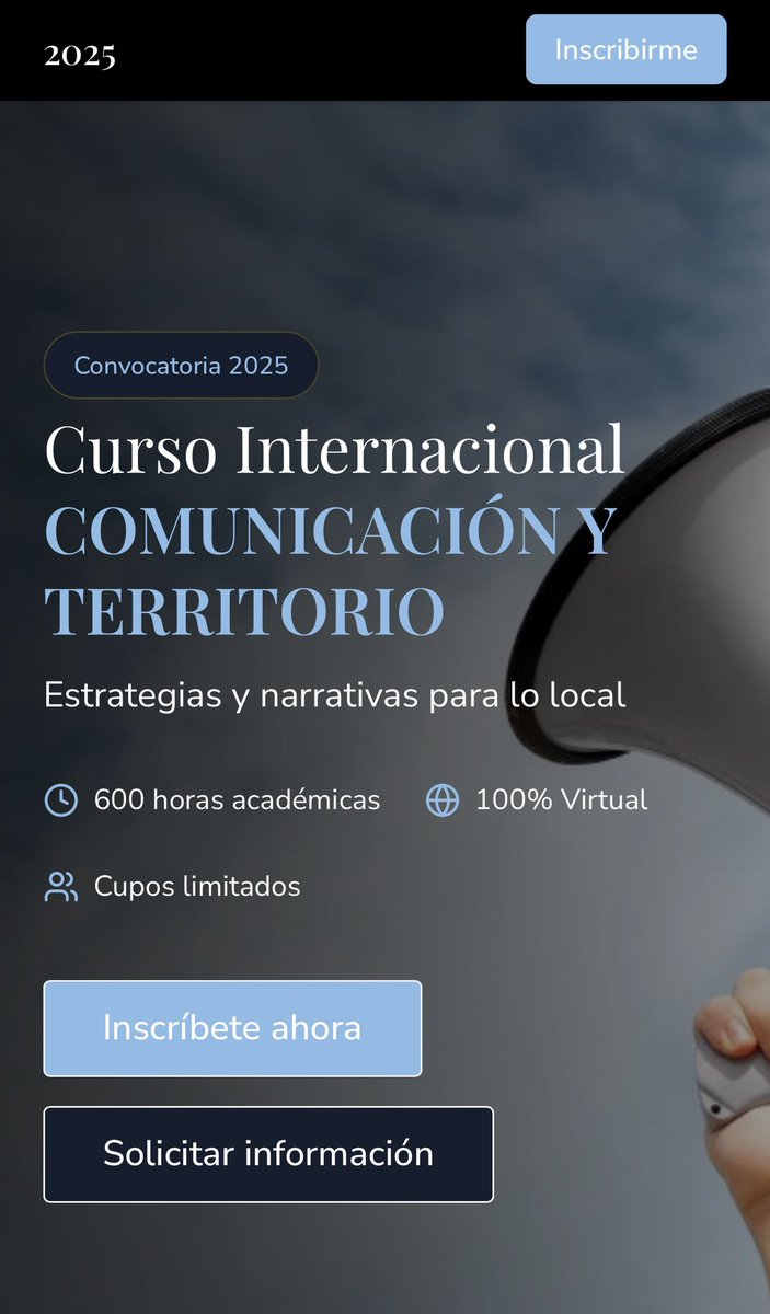 🫵🏼Te estamos buscando 👀

Revisa toda la información✋🏽

En 6️⃣ semanas online🖥️
Suma herramientas de estrategias y narrativas para lo local.

✍🏽Curso Internacional #Comunicación y Territorio 
🔗 pga.uimunicipalistas.org/catalogo/673