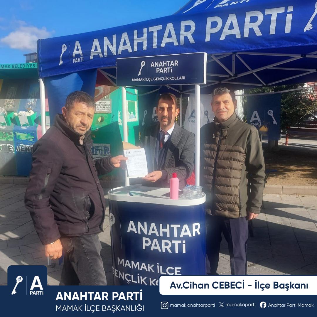 Anahtar Parti Mamak İlçe Başkanlığı olarak Abidinpaşa Mahallemiz de partimiz adına stand çalısması ve üye kayıt faaliyeti gerçekleştirdik. Halkımızın yoğun ilgisiyle karşılaştığımız bu etkinliğimizde, gösterilmiş olan teveccüh için teşekkür ederiz.