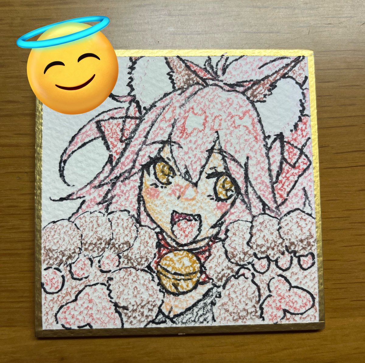 色紙なんですが、色鉛筆で塗るのは厳しいという判断になりました(T ^ T