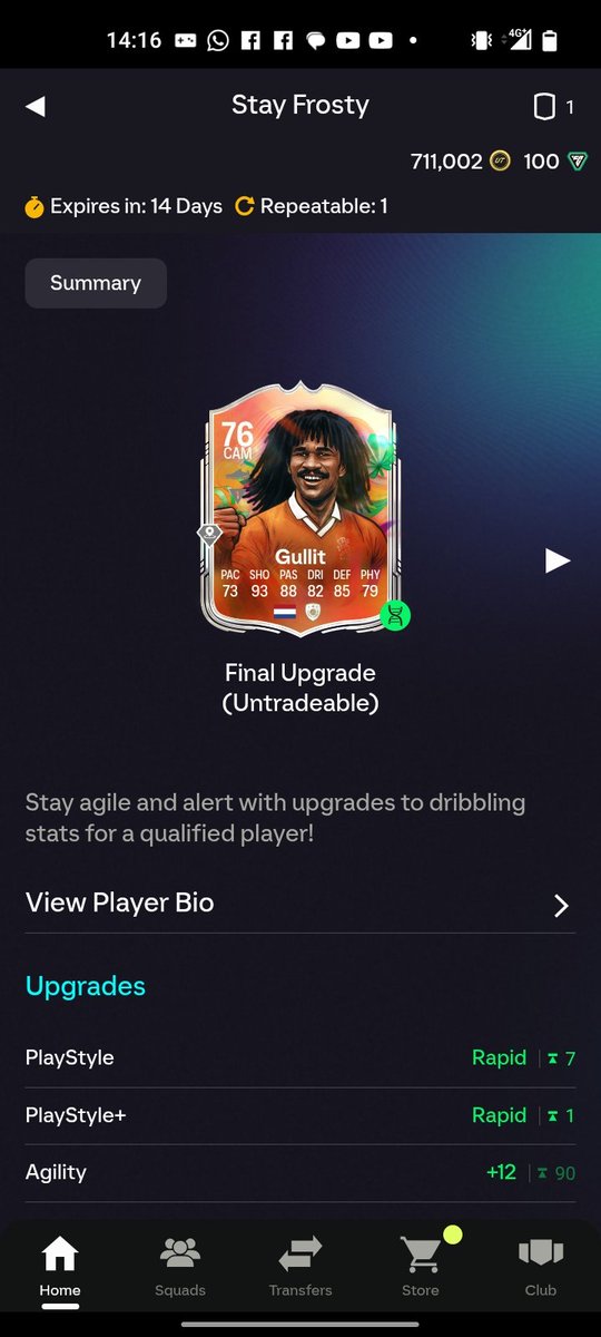 bils85's tweet photo. @AsyFutTrader Work in progress.currently doing an Evo to get dribbling up to 87 and just waiting for a pace Evo and physical. https://t.co/EvQp6Fb6Ck